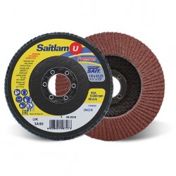 SAIT Abrasivi, Premium, Saitlam-UK 3A, Disco flap abrasivo cônico, por Aplicações em Metal