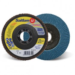 SAIT Abrasivi, Premium, Saitlam-UK Z, Disco flap abrasivo cônico, por Aplicações em Metal